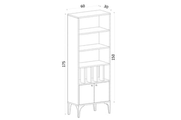 Kirjahylly Urgby 60x175 cm - Sininen - Säilytys - Hylly - Kirjahylly