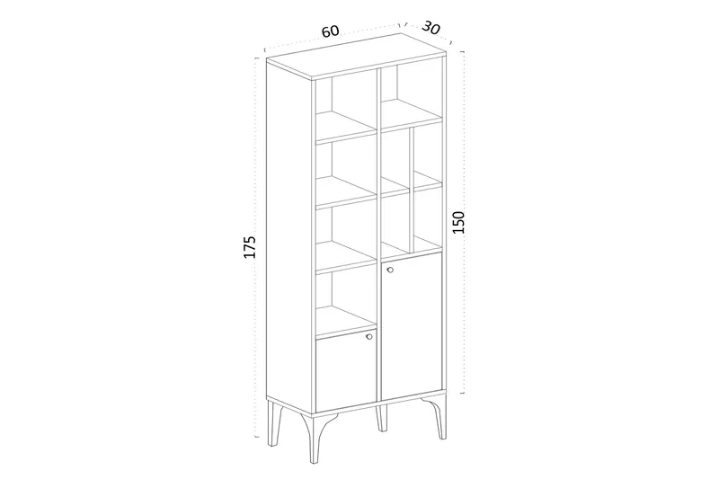Kirjahylly Urgby 60x175 cm - Sininen - Säilytys - Hylly - Kirjahylly