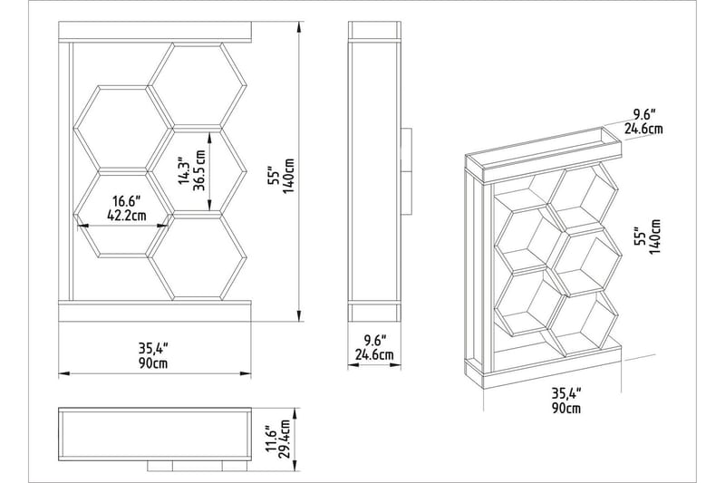 Kirjahylly Urgby 90x140 cm - Ruskea - Säilytys - Hylly - Kirjahylly