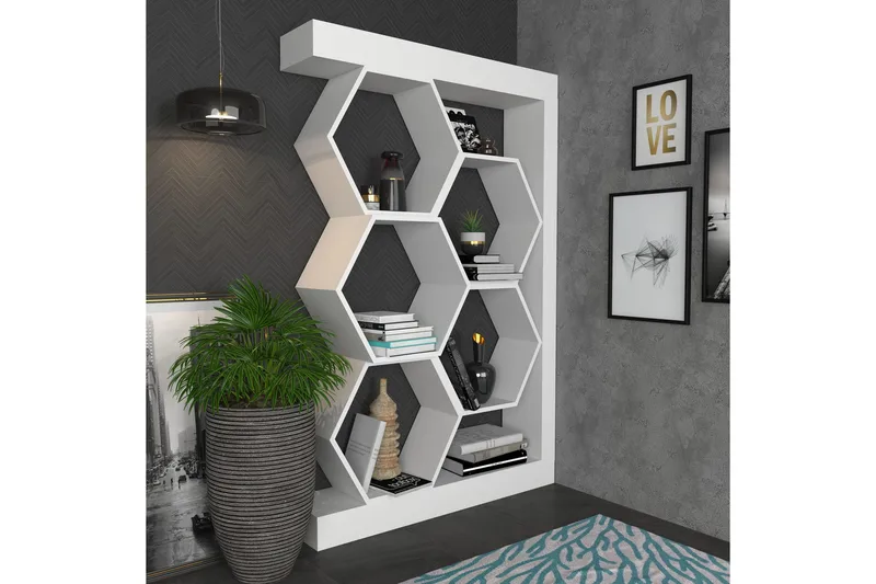 Kirjahylly Urgby 90x140 cm - Valkoinen - Säilytys - Hylly - Kirjahylly