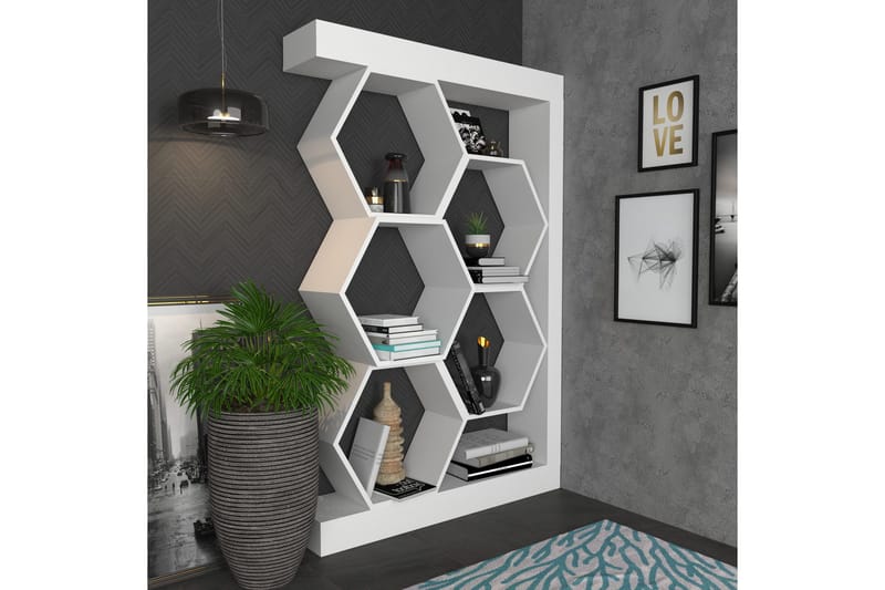 Kirjahylly Urgby 90x140 cm - Valkoinen - Säilytys - Hylly - Kirjahylly