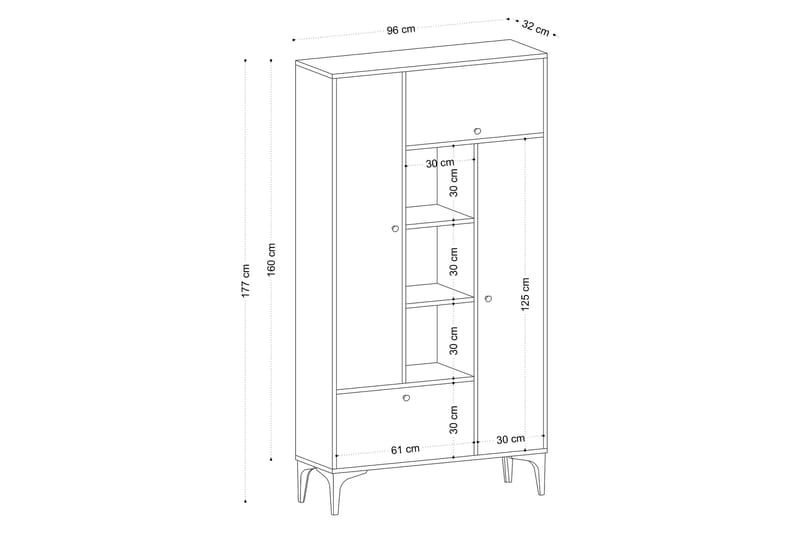 Kirjahylly Urgby 96x177 cm - Sininen - Kirjahylly - Hylly