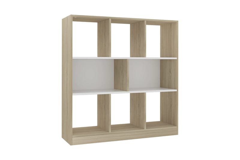 Kirjahylly valkoinen & Sonoma tammi 97,5x29,5x100cm - Monivärinen - Säilytys - Hylly - Kirjahylly