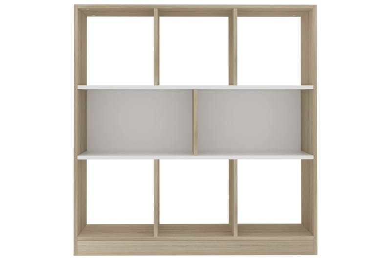Kirjahylly valkoinen & Sonoma tammi 97,5x29,5x100cm - Monivärinen - Säilytys - Hylly - Kirjahylly