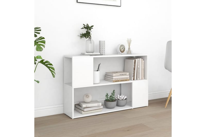 Kirjahylly valkoinen 100x24x63 cm lastulevy - Valkoinen - Säilytys - Hylly - Kirjahylly