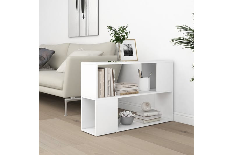 Kirjahylly valkoinen 100x24x63 cm lastulevy - Valkoinen - Säilytys - Hylly - Kirjahylly
