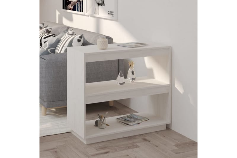 Kirjahylly valkoinen 80x35x71 cm täysi mänty - Valkoinen - Säilytys - Hylly - Kirjahylly