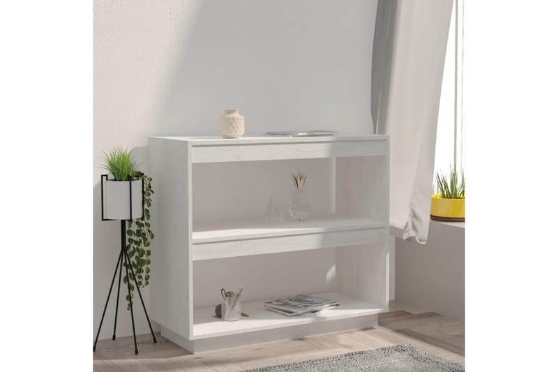 Kirjahylly valkoinen 80x35x71 cm täysi mänty - Valkoinen - Säilytys - Hylly - Kirjahylly