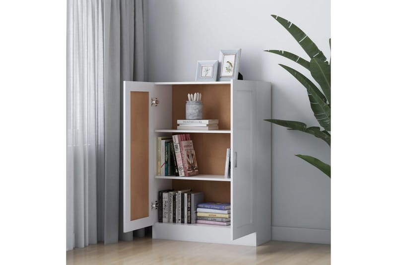 Kirjahylly valkoinen 82,5x30,5x115 cm lastulevy - Valkoinen - Säilytys - Hylly - Kirjahylly
