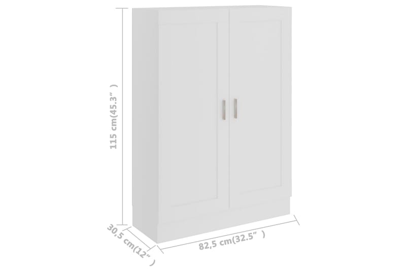 Kirjahylly valkoinen 82,5x30,5x115 cm lastulevy - Valkoinen - Säilytys - Hylly - Kirjahylly