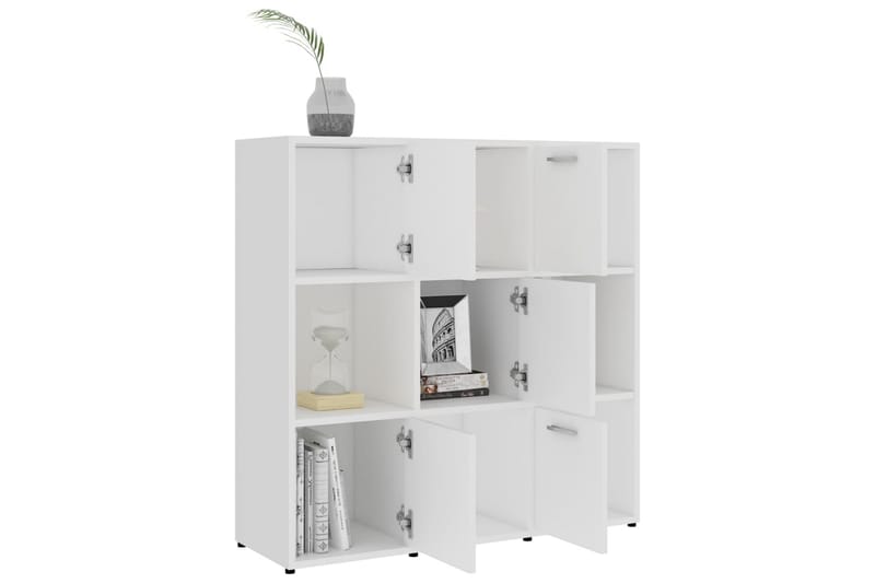 Kirjahylly valkoinen 90x30x90 cm lastulevy - Valkoinen - Säilytys - Hylly - Kirjahylly