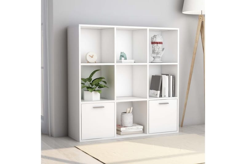 Kirjahylly valkoinen 98x30x98 cm lastulevy - Valkoinen - Säilytys - Hylly - Kirjahylly