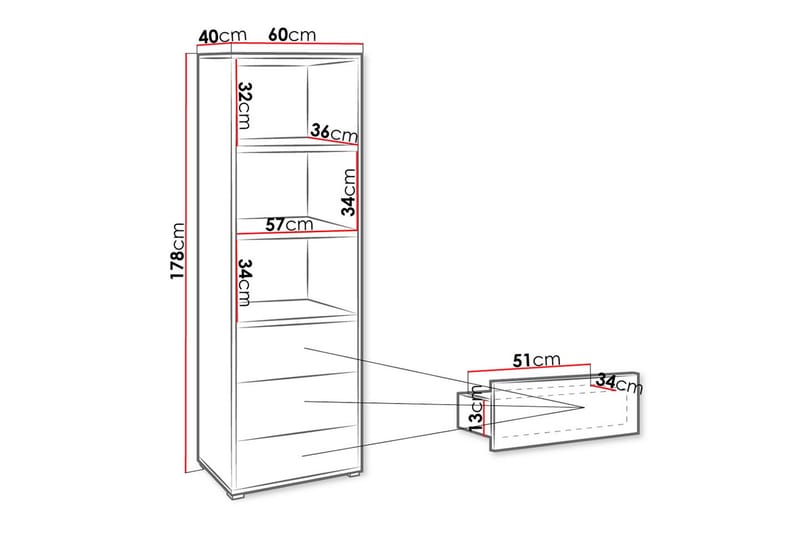 Kirjahylly - Valkoinen - Säilytys - Hylly - Kirjahylly