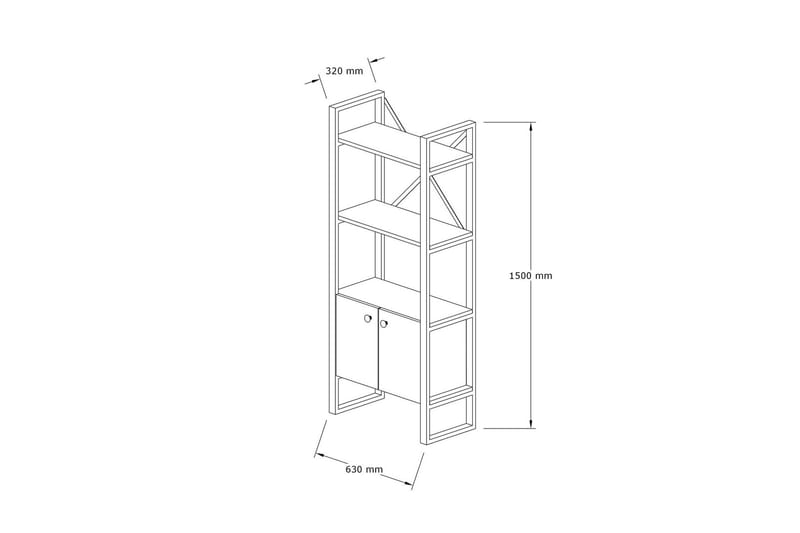 Kirjahylly Violaceae 64x160 cm - Sininen - Säilytys - Hylly - Kirjahylly