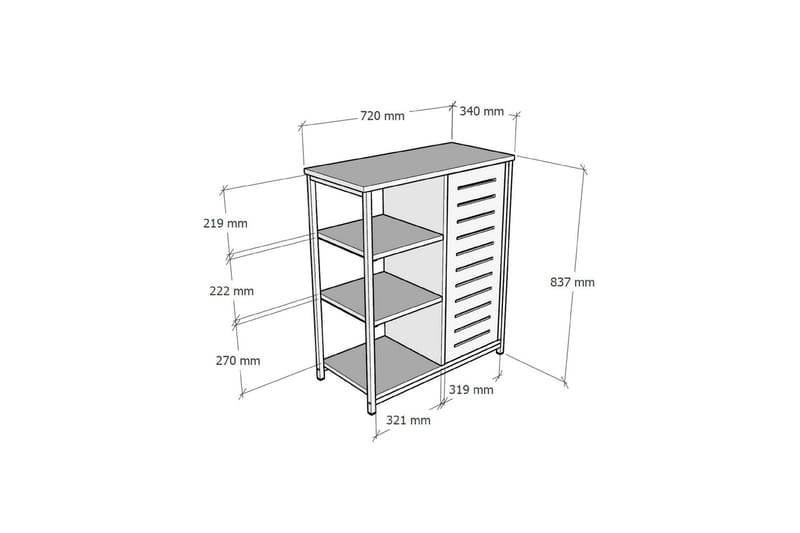 Kirjahylly Violaceae 72x83,7 cm - Sininen - Säilytys - Hylly - Kirjahylly