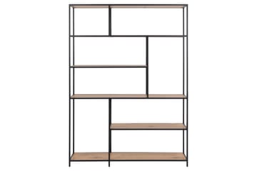 Kirjahylly Walmon 135x35 cm 4 hyllyä - Luonnonväri/Matta Musta - Säilytys - Hylly - Kirjahylly
