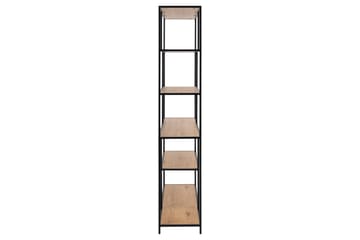 Kirjahylly Walmon 135x35 cm 4 hyllyä - Luonnonväri/Matta Musta - Säilytys - Hylly - Kirjahylly