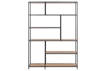 Kirjahylly Walmon 135x35 cm 4 hyllyä - Luonnonväri/Matta Musta - Säilytys - Hylly - Kirjahylly