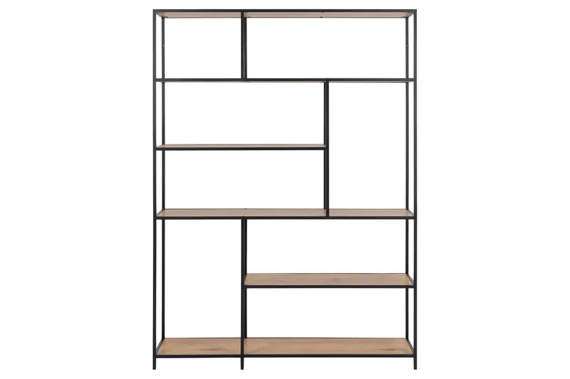 Kirjahylly Walmon 135x35 cm 4 hyllyä - Luonnonväri/Matta Musta - Säilytys - Hylly - Kirjahylly