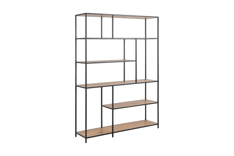 Kirjahylly Walmon 135x35 cm 4 hyllyä, Luonnonväri/Matta Musta