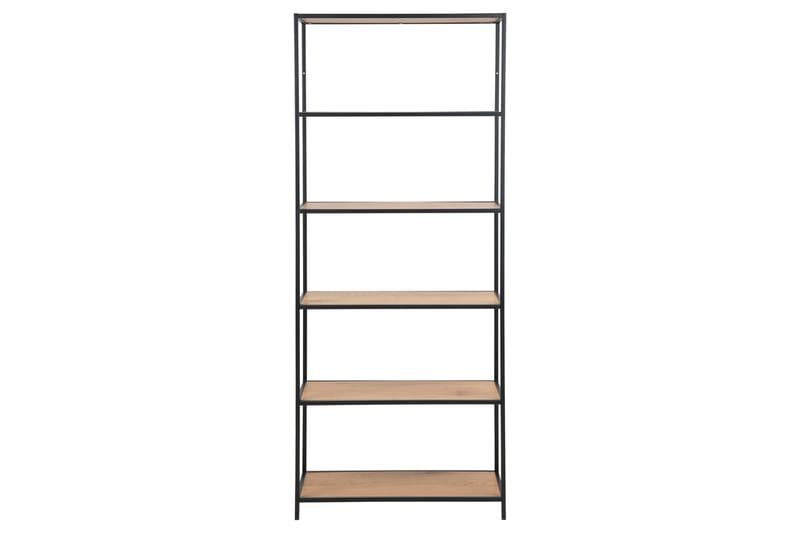 Kirjahylly Walmon 77x35 cm 5 hyllyä - Luonnonväri/Matta Musta - Säilytys - Hylly - Kirjahylly
