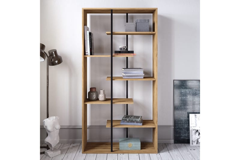 Kirjahylly Winnow 90 cm - Pähkinä/Musta - Säilytys - Hylly - Kirjahylly
