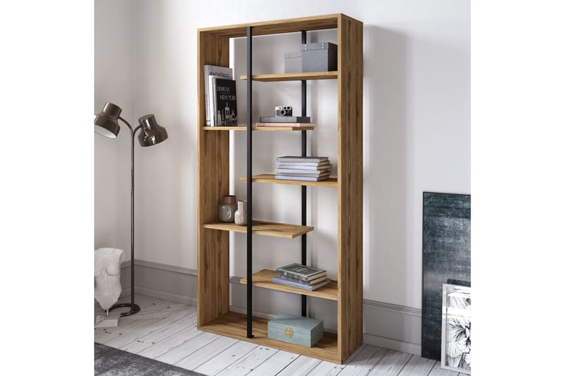 Kirjahylly Winnow 90 cm - Pähkinä/Musta - Säilytys - Hylly - Kirjahylly