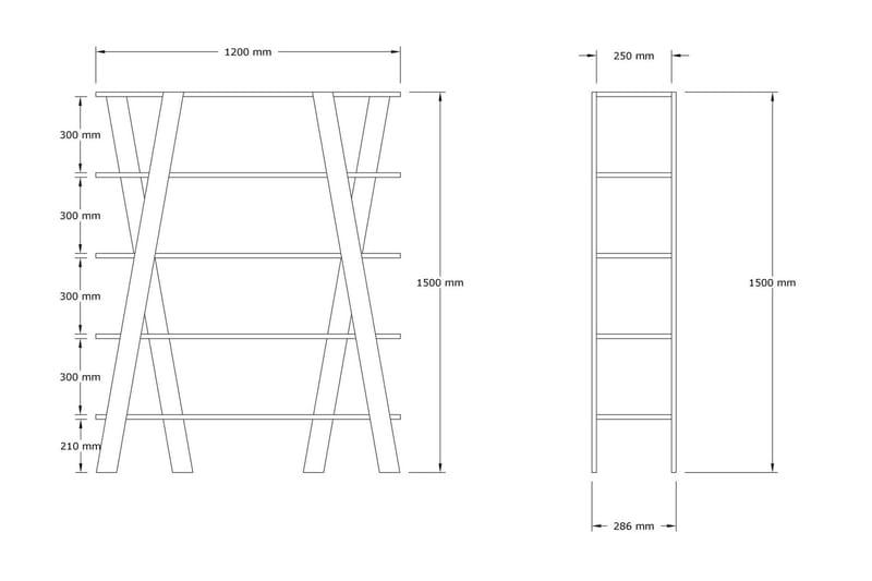 Kirjahylly Zakkum 120x150 cm - Sininen - Säilytys - Hylly - Kirjahylly