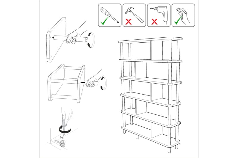 Kirjahylly Zakkum 120x168,5 cm - Musta - Säilytys - Hylly - Kirjahylly