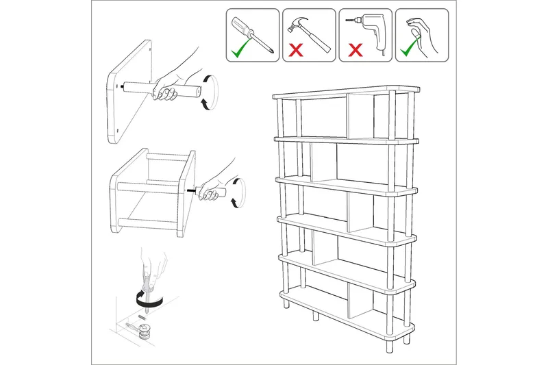 Kirjahylly Zakkum 120x168,5 cm - Ruskea - Säilytys - Hylly - Kirjahylly