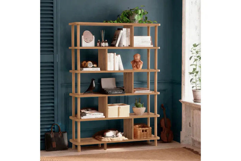 Kirjahylly Zakkum 120x168,5 cm - Ruskea - Säilytys - Hylly - Kirjahylly