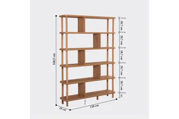 Kirjahylly Zakkum 120x168,5 cm - Ruskea - Säilytys - Hylly - Kirjahylly