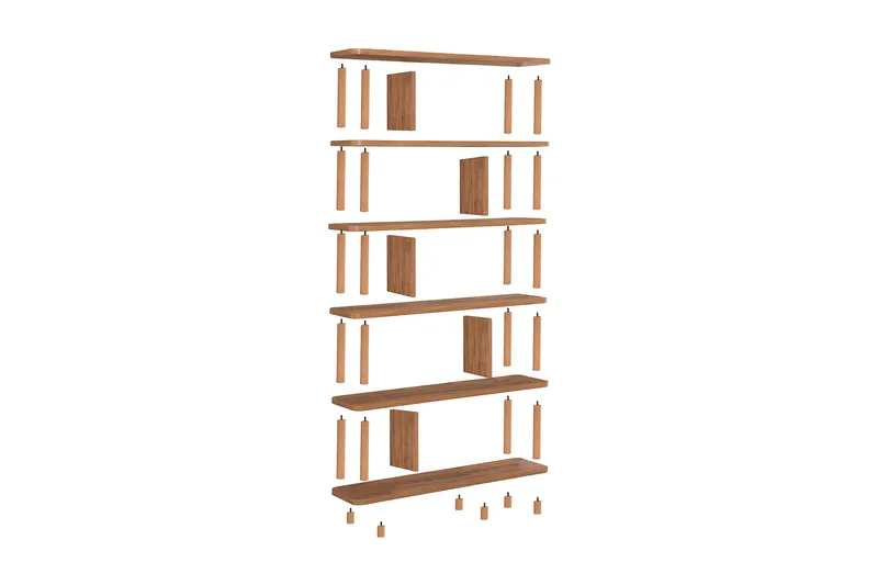 Kirjahylly Zakkum 120x168,5 cm - Ruskea - Säilytys - Hylly - Kirjahylly