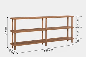 Kirjahylly Zakkum 180x74,9 cm - Mänty - Säilytys - Hylly - Kirjahylly