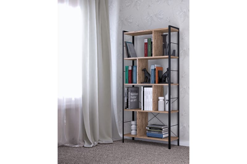 Kirjahylly Zakkum 78x150 cm - Ruskea - Säilytys - Hylly - Kirjahylly