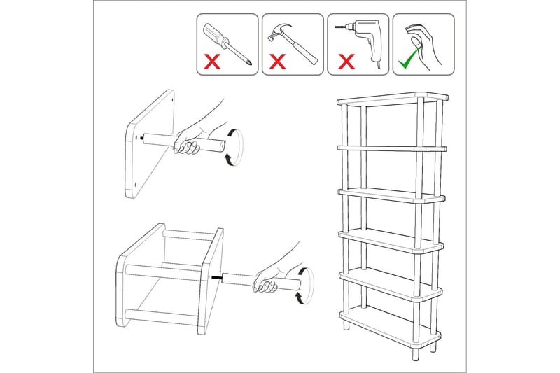 Kirjahylly Zakkum 80x168,5 cm - Musta - Säilytys - Hylly - Kirjahylly