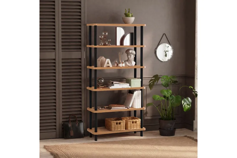 Kirjahylly Zakkum 80x168,5 cm - Musta - Säilytys - Hylly - Kirjahylly