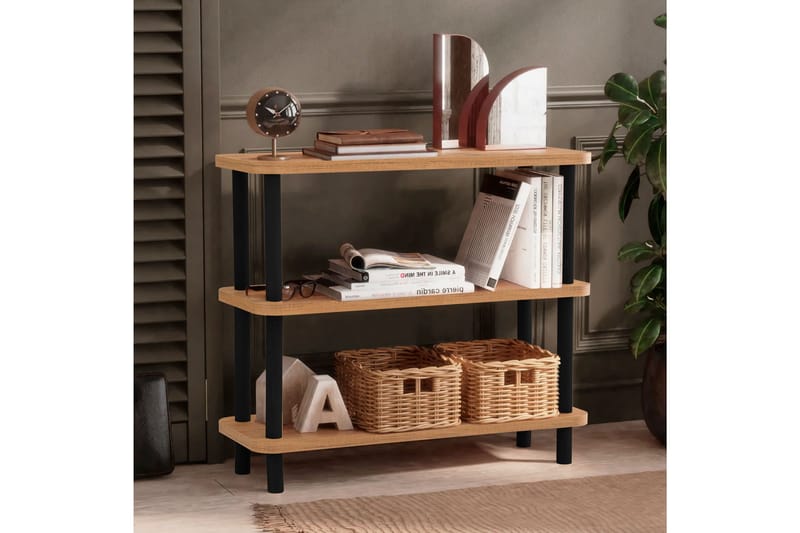 Kirjahylly Zakkum 80x75 cm - Musta - Säilytys - Hylly - Kirjahylly