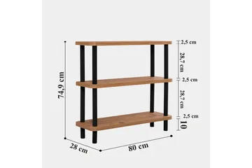 Kirjahylly Zakkum 80x75 cm - Musta - Säilytys - Hylly - Kirjahylly
