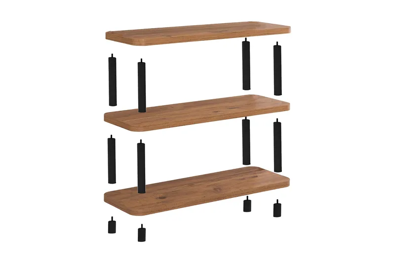 Kirjahylly Zakkum 80x75 cm - Musta - Säilytys - Hylly - Kirjahylly