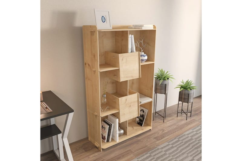 Kirjahylly Pana tammi - Keskisävyinen puu - Säilytys - Hylly - Kirjahylly