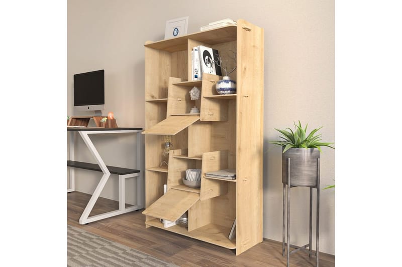 Kirjahylly Pana tammi - Keskisävyinen puu - Säilytys - Hylly - Kirjahylly