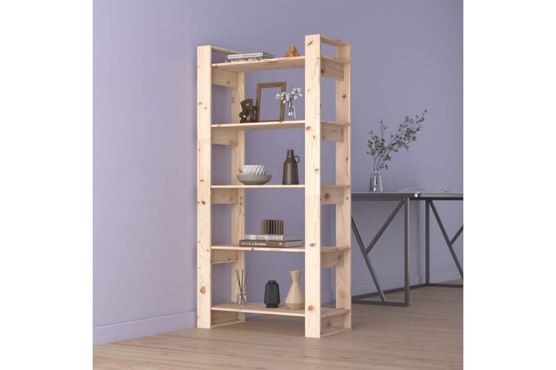 Kirjahylly/tilanjakaja 80x35x160 cm täysi mänty - Ruskea - Säilytys - Hylly - Kirjahylly