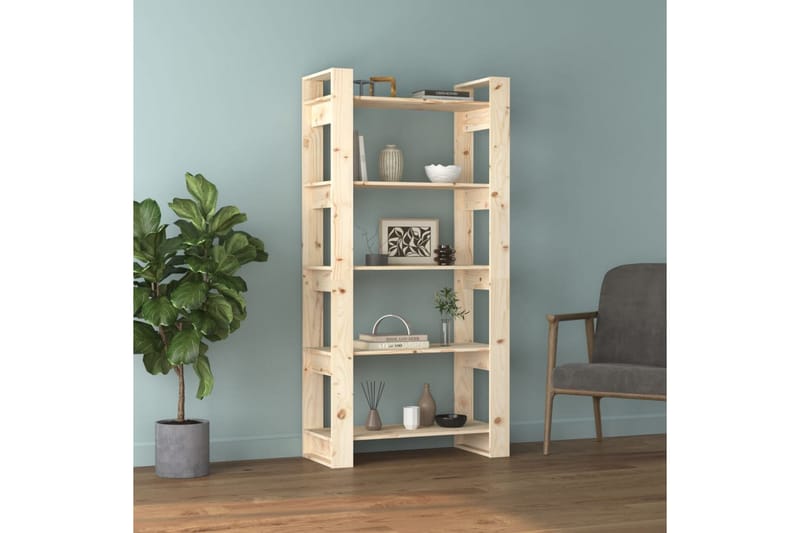 Kirjahylly/tilanjakaja 80x35x160 cm täysi mänty - Ruskea - Säilytys - Hylly - Kirjahylly