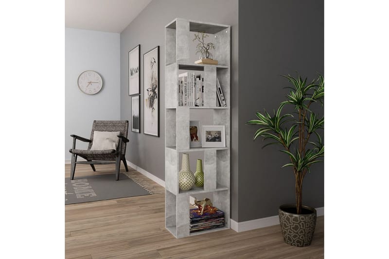 Kirjahylly/tilanjakaja betoninharmaa 45x24x159cm lastulevy - Harmaa - Säilytys - Hylly - Kirjahylly