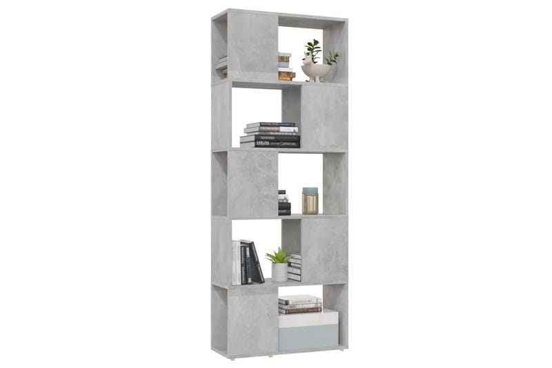 Kirjahylly/tilanjakaja betoninharmaa 60x24x155 cm - Harmaa - Säilytys - Hylly - Kirjahylly