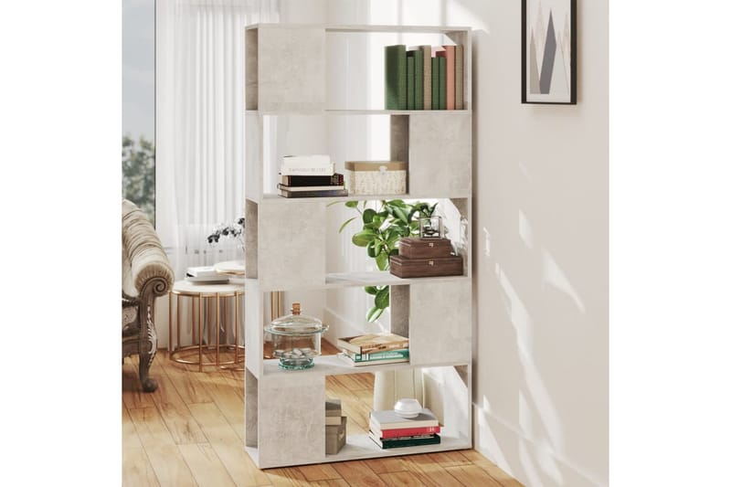 Kirjahylly/tilanjakaja betoninharmaa 80x24x155 cm lastulevy - Harmaa - Säilytys - Hylly - Kirjahylly