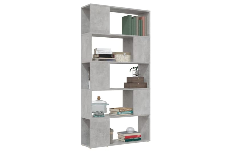 Kirjahylly/tilanjakaja betoninharmaa 80x24x155 cm lastulevy - Harmaa - Säilytys - Hylly - Kirjahylly