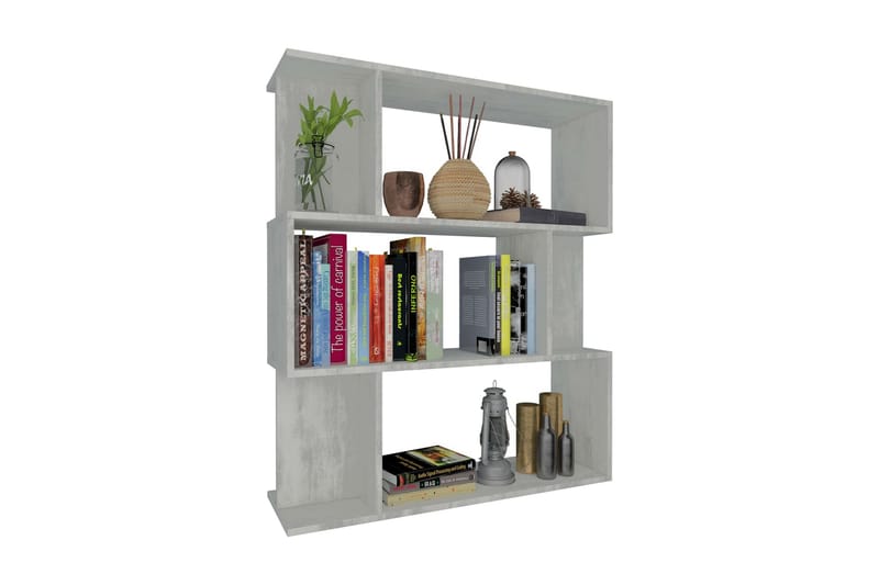 Kirjahylly/tilanjakaja betoninharmaa 80x24x96 cm lastulevy - Harmaa - Säilytys - Hylly - Kirjahylly