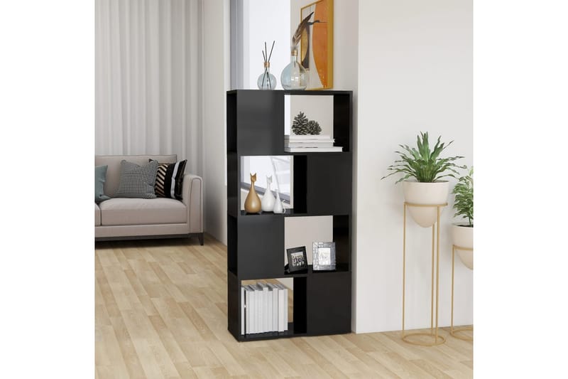 Kirjahylly/tilanjakaja korkeakiilto harmaa 60x24x124,5 cm - Harmaa - Säilytys - Hylly - Kirjahylly